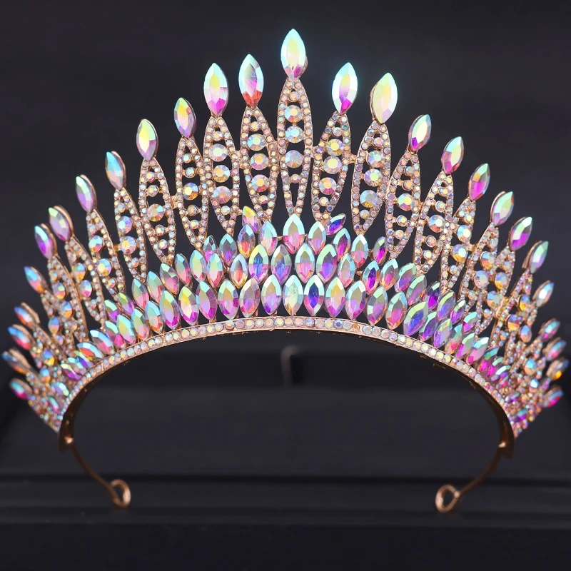 Baroque Crystal Tiaras And Crowns Rhinestone Prom Diadem Crown Tiara For Women Bridal Wedding Hair Accessories Jewelry Crown