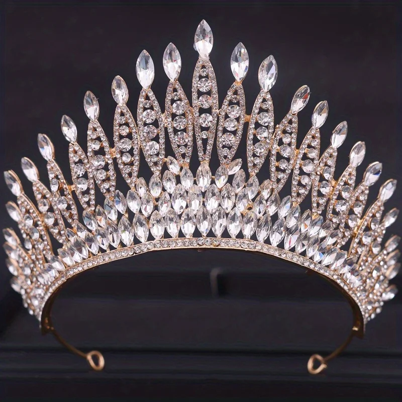 Baroque Crystal Tiaras And Crowns Rhinestone Prom Diadem Crown Tiara For Women Bridal Wedding Hair Accessories Jewelry Crown