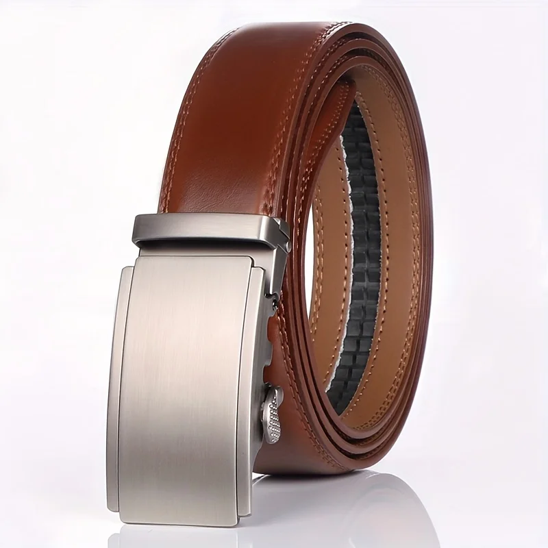 Ratchet Belt For Men, Men's Genuine Leather Cowhide Belt, For Dress Pants, Adjustable Belt