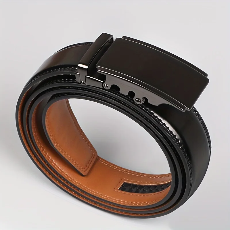 Ratchet Belt For Men, Men's Genuine Leather Cowhide Belt, For Dress Pants, Adjustable Belt