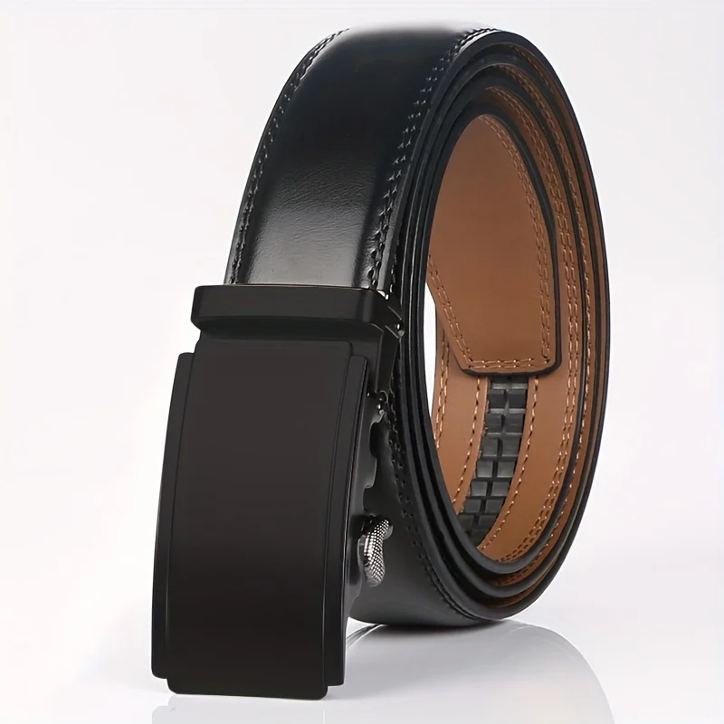 Ratchet Belt For Men, Men's Genuine Leather Cowhide Belt, For Dress Pants, Adjustable Belt