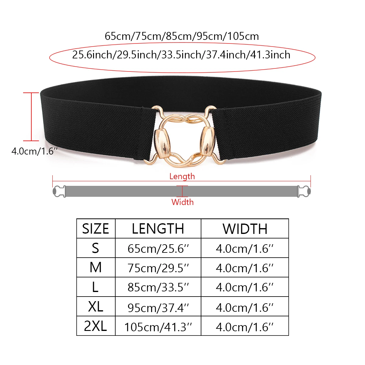 SISHION Fashion Elastic Black Red Waist Belt for Women YD0061 Plus Size Wide Corset Waistband Belts