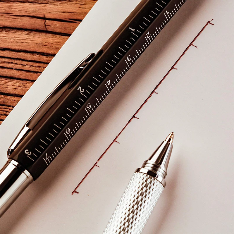 8Pcs 6 in 1 Multitool Pen with Ruler Tech Tool Level Gauge Screwdriver Multifunction Touch Screen Ballpoint Pens