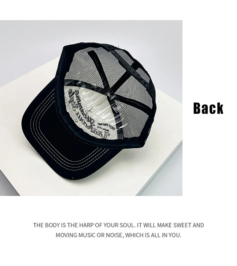 New Unisex Letter Embroidery Baseball Hats American Vintage Sunshade Street Fashion Personal Trucker Caps Versatile Breathable