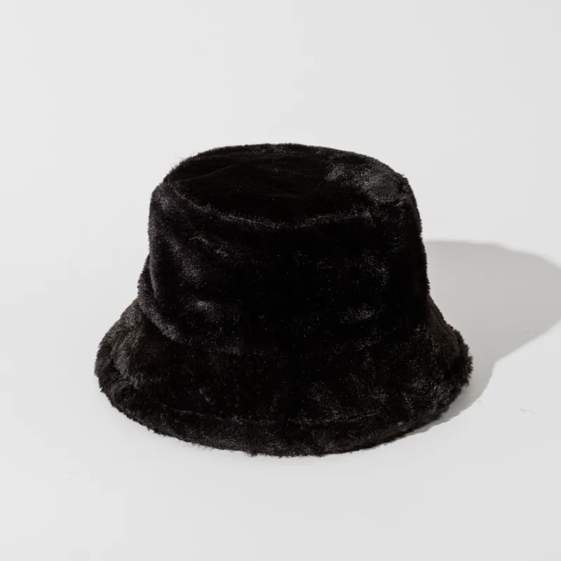 Autumn Winter Panama Hat Women Faux Fur Zebra Print Plush Velvet Warm Fisherman Cap Female Bucket Hats Skullies & Beanies Caps