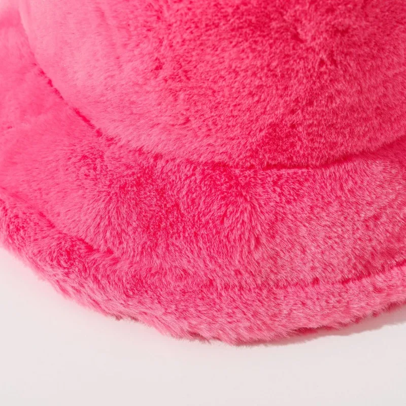 Autumn Winter Panama Hat Women Faux Fur Zebra Print Plush Velvet Warm Fisherman Cap Female Bucket Hats Skullies & Beanies Caps