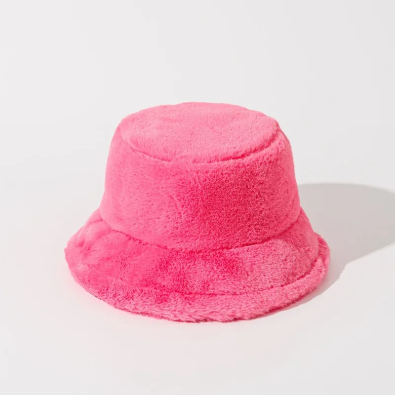 Autumn Winter Panama Hat Women Faux Fur Zebra Print Plush Velvet Warm Fisherman Cap Female Bucket Hats Skullies & Beanies Caps