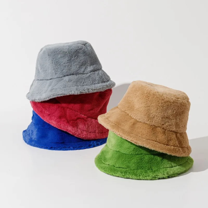 Autumn Winter Panama Hat Women Faux Fur Zebra Print Plush Velvet Warm Fisherman Cap Female Bucket Hats Skullies & Beanies Caps