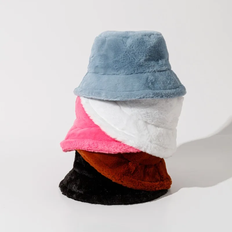 Autumn Winter Panama Hat Women Faux Fur Zebra Print Plush Velvet Warm Fisherman Cap Female Bucket Hats Skullies & Beanies Caps