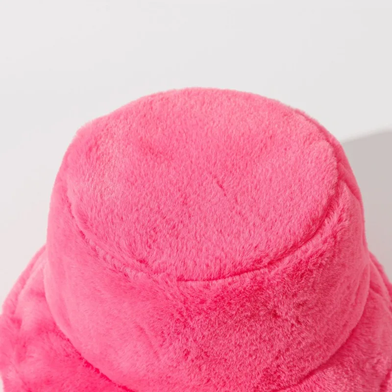 Autumn Winter Panama Hat Women Faux Fur Zebra Print Plush Velvet Warm Fisherman Cap Female Bucket Hats Skullies & Beanies Caps