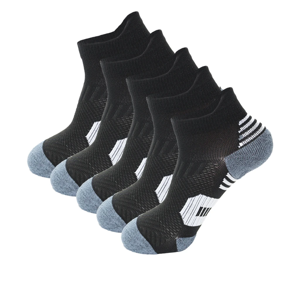 5Pairs New Spring Men's Socks AnkleThick Knit Sports Sock Outdoor Fitness Breathable Quick Dry Wear-resistant Short Running Sock