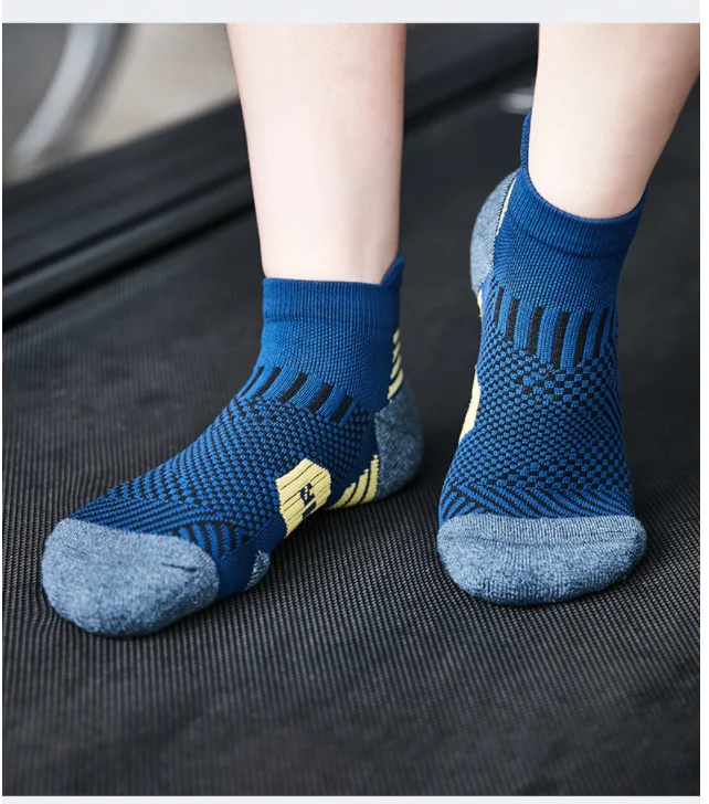 5Pairs New Spring Men's Socks AnkleThick Knit Sports Sock Outdoor Fitness Breathable Quick Dry Wear-resistant Short Running Sock