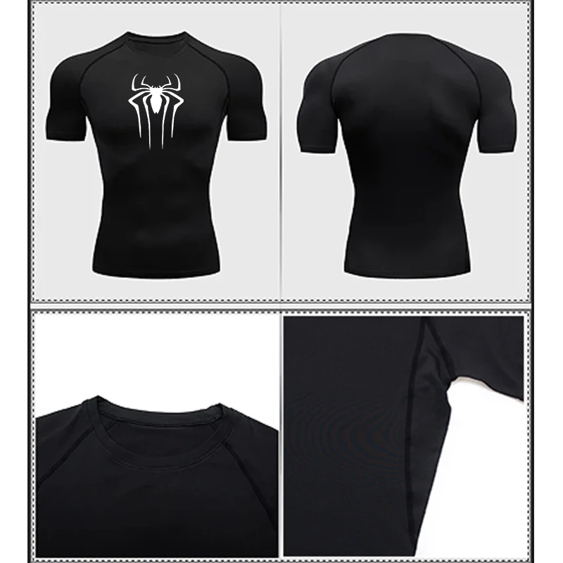 2024 Compression T Shirt Men Short Sleeve Sport Tees Fitness Running Sportsear Men Gym Elastic Quick Dry Jogging T-shirt Tops