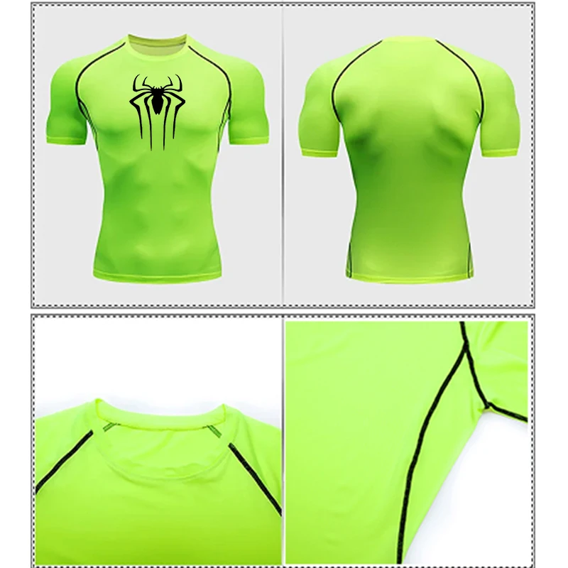 2024 Compression T Shirt Men Short Sleeve Sport Tees Fitness Running Sportsear Men Gym Elastic Quick Dry Jogging T-shirt Tops