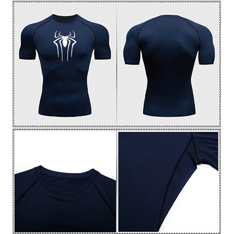 2024 Compression T Shirt Men Short Sleeve Sport Tees Fitness Running Sportsear Men Gym Elastic Quick Dry Jogging T-shirt Tops