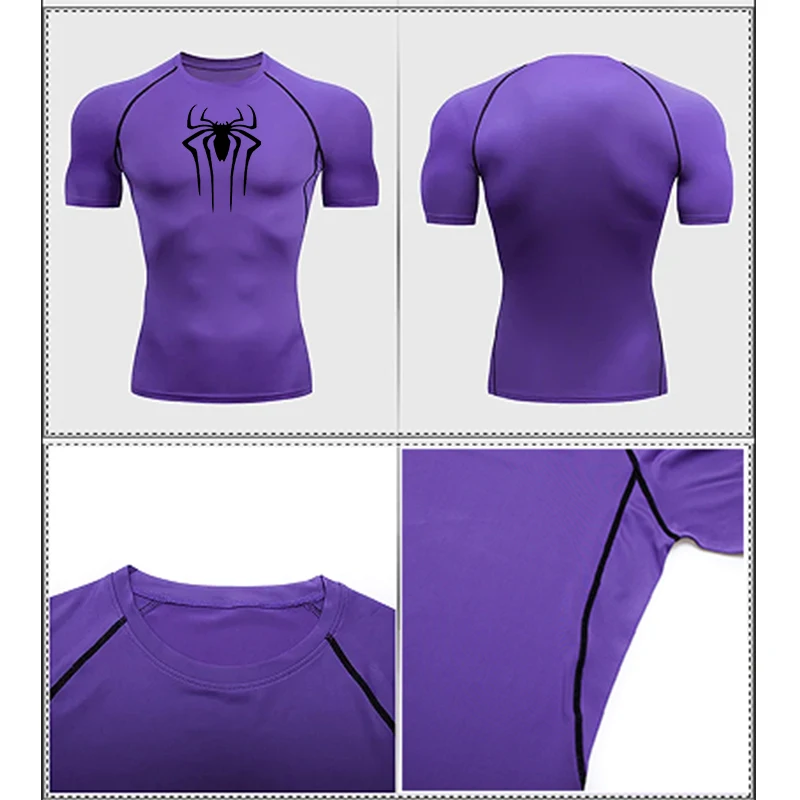 2024 Compression T Shirt Men Short Sleeve Sport Tees Fitness Running Sportsear Men Gym Elastic Quick Dry Jogging T-shirt Tops
