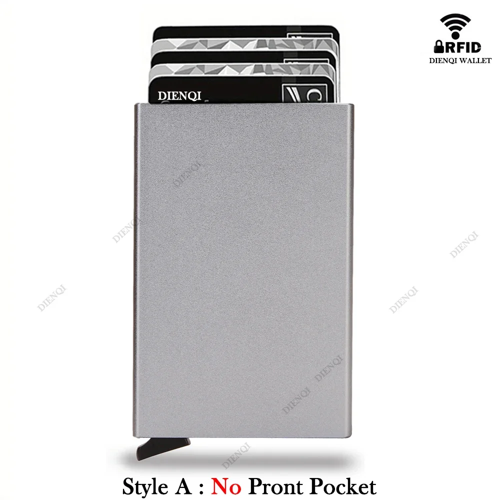 Rfid Smart Wallet Card Holder Metal Thin Slim Men Women Wallets Pop Up Minimalist Wallet Small Black Purse Vallet Walets for Men
