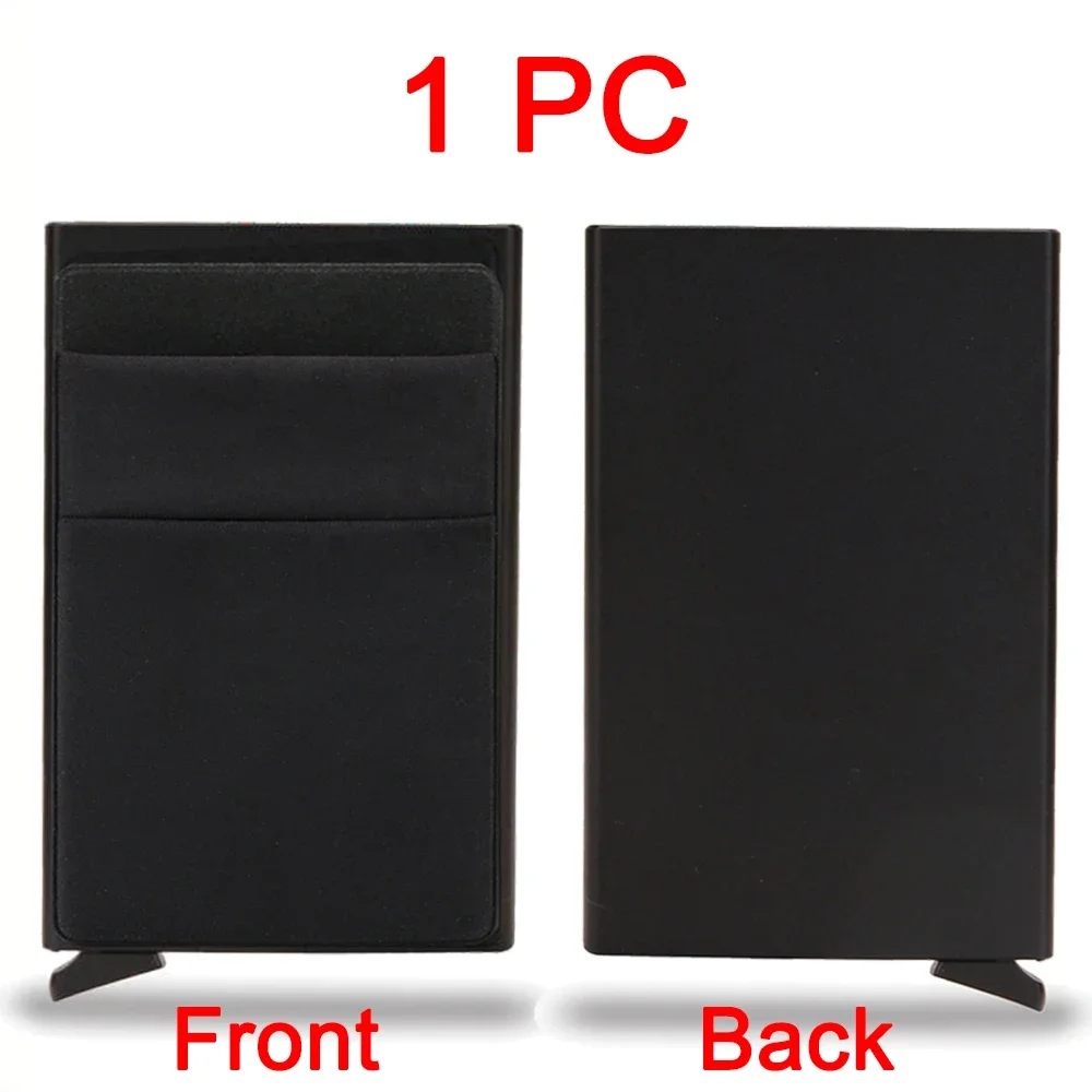 Rfid Smart Wallet Card Holder Metal Thin Slim Men Women Wallets Pop Up Minimalist Wallet Small Black Purse Vallet Walets for Men