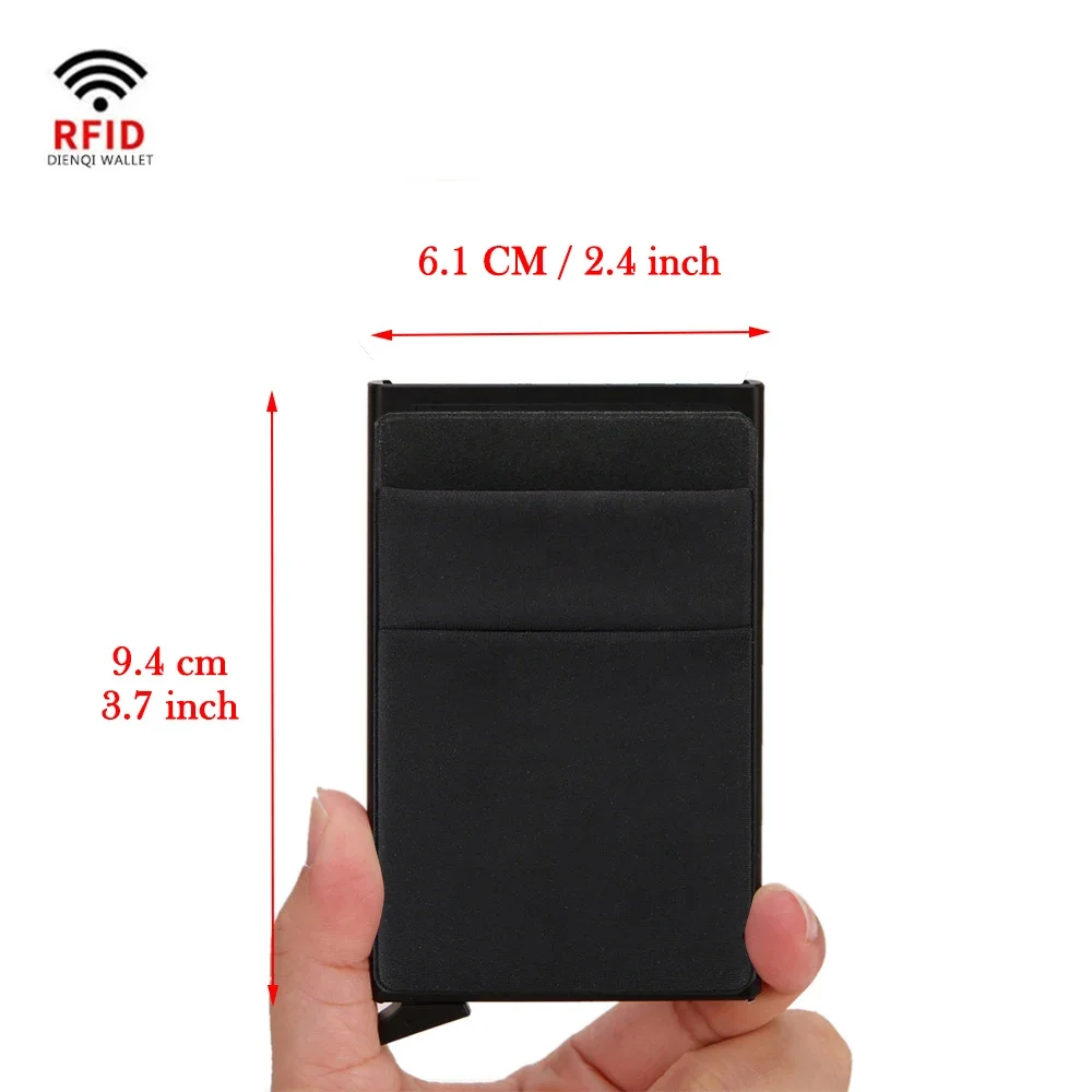 Rfid Smart Wallet Card Holder Metal Thin Slim Men Women Wallets Pop Up Minimalist Wallet Small Black Purse Vallet Walets for Men