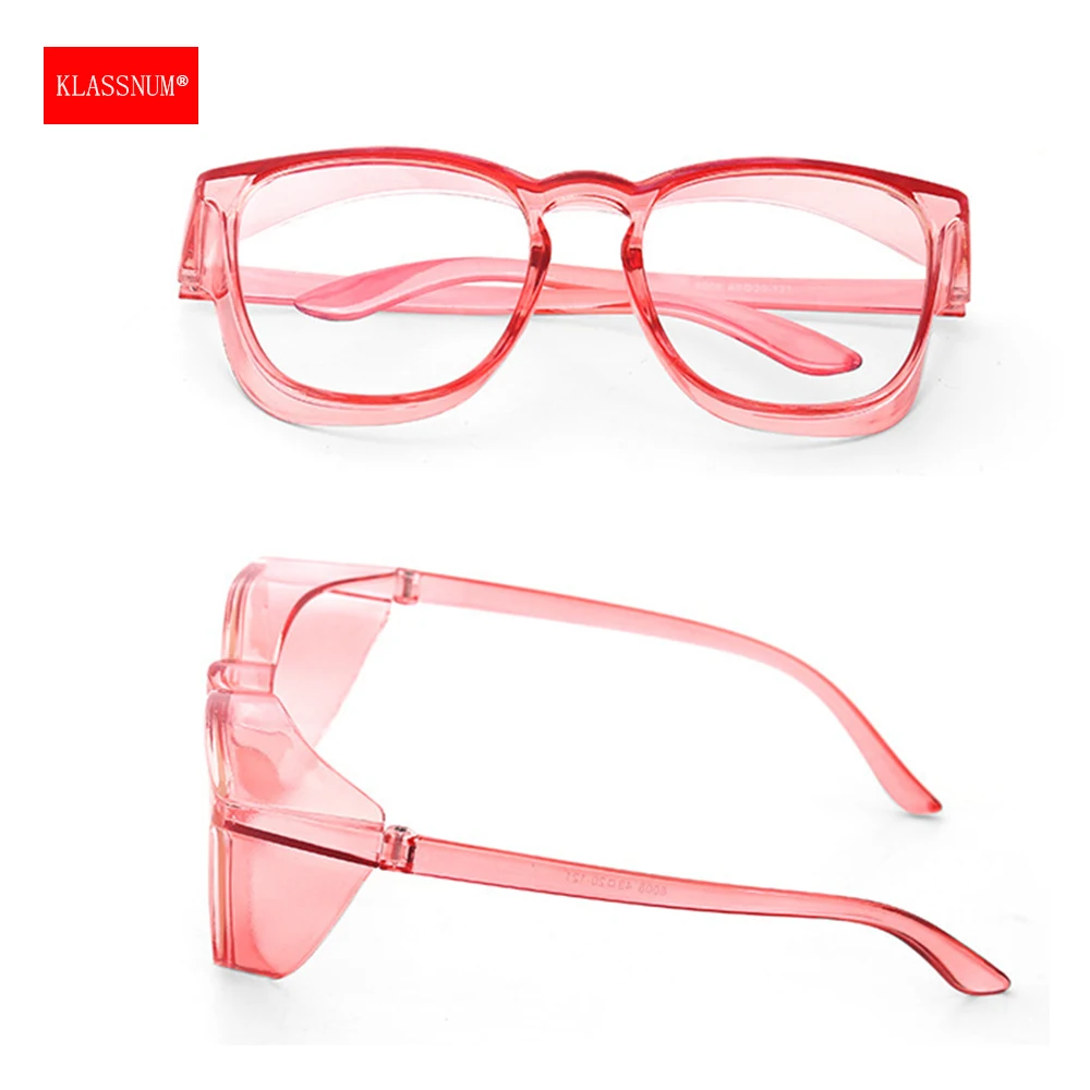 KLASSNUM Women Transparent Glasses With Side Protection Sand-proof Manicure Glasses Men Safe Goggles Blue Blocking Eyepiece 2026