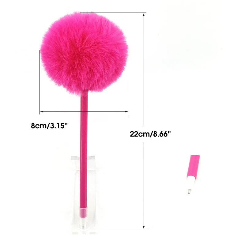 1/5Pcs Hairy Ball Ballpoint Pen,7Colors Holiday Gift,Office Student Writing Stationery P-2019