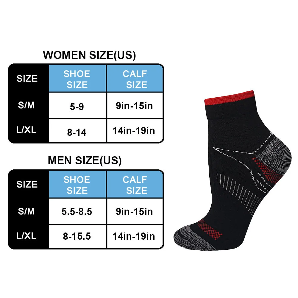 Compression Foot Socks For Men Women Plantar Fasciitis Heel Spurs Pain Venous Running Sports Socks Casual Cotton Ankle Sock Gift
