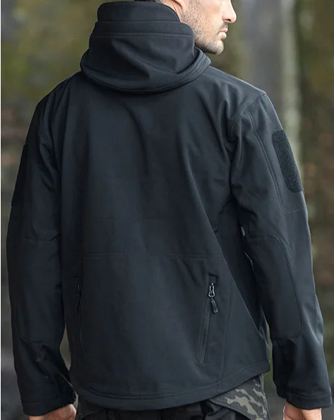 2024 New Fashionable Shark Skin Soft Shell Jacket Men's Tactical Windproof Waterproof Jacket Men's Jacket Hooded Jacket
