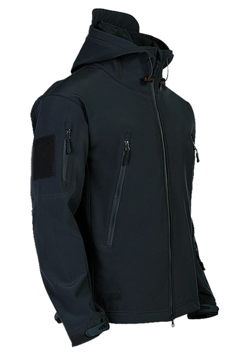 2024 New Fashionable Shark Skin Soft Shell Jacket Men's Tactical Windproof Waterproof Jacket Men's Jacket Hooded Jacket