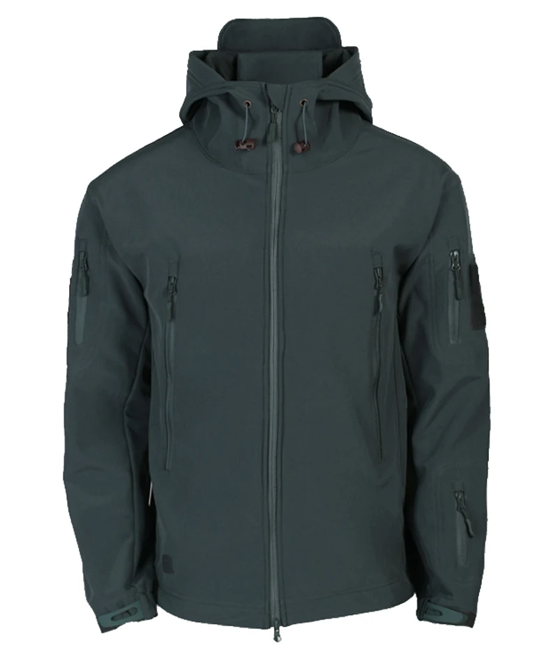 2024 New Fashionable Shark Skin Soft Shell Jacket Men's Tactical Windproof Waterproof Jacket Men's Jacket Hooded Jacket