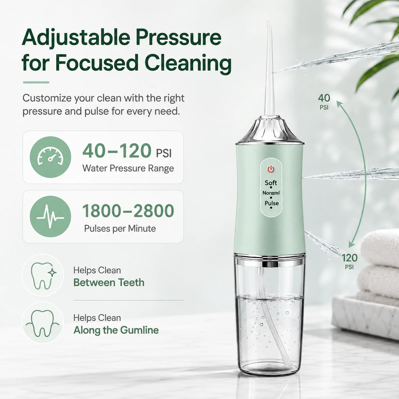 Powerful Battery Portable Electric Pick Ipx7 3 Modes Waterproof Toothbrush Combo Braces Kids Oral Irrigator Water Dental Flosser