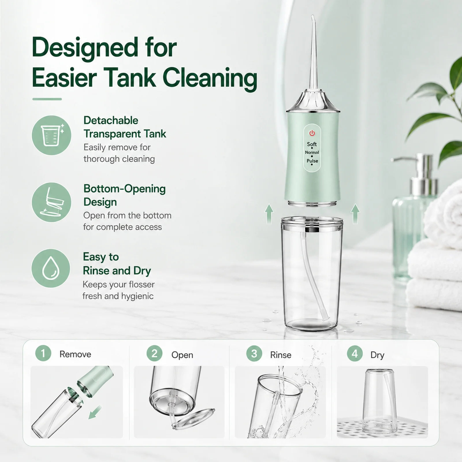 Powerful Battery Portable Electric Pick Ipx7 3 Modes Waterproof Toothbrush Combo Braces Kids Oral Irrigator Water Dental Flosser