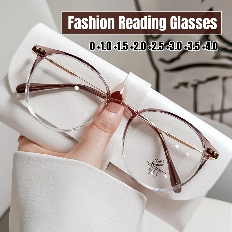 Fashion Ultralight Women Reading Glasses Anti Blue Light Presbyopia Eyeglasses Unisex Optical Plus Eyewear Diopters 0 To+ 4.0