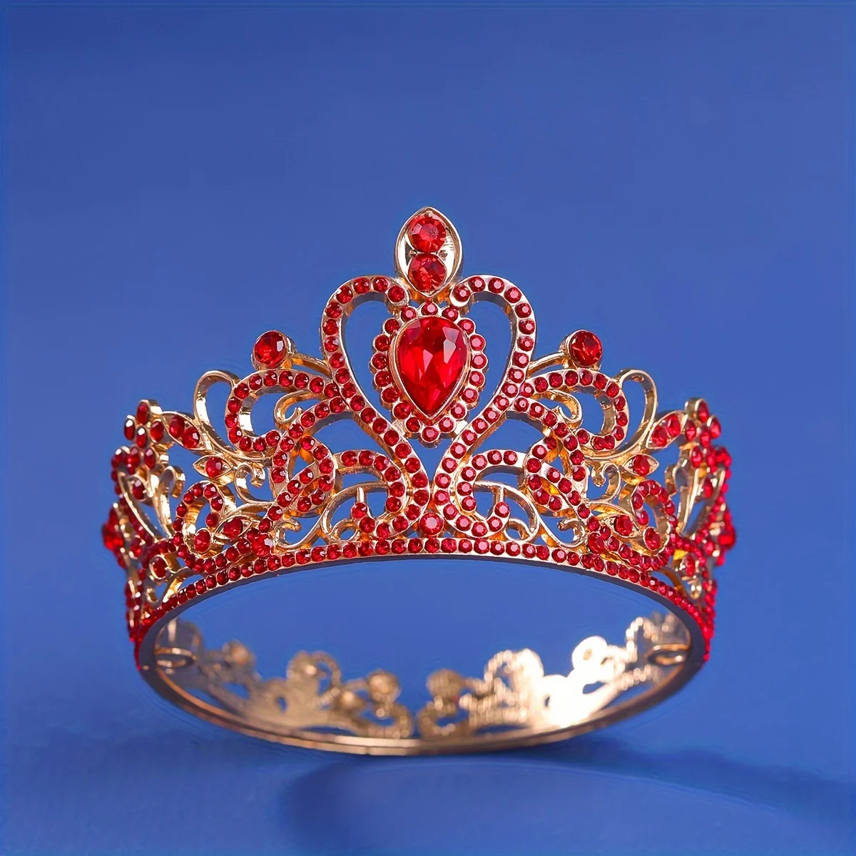 Baroque Round Diadem Royal Queen King Tiaras and Crowns Bridal Wedding Dress Crown Jewelry Accessories