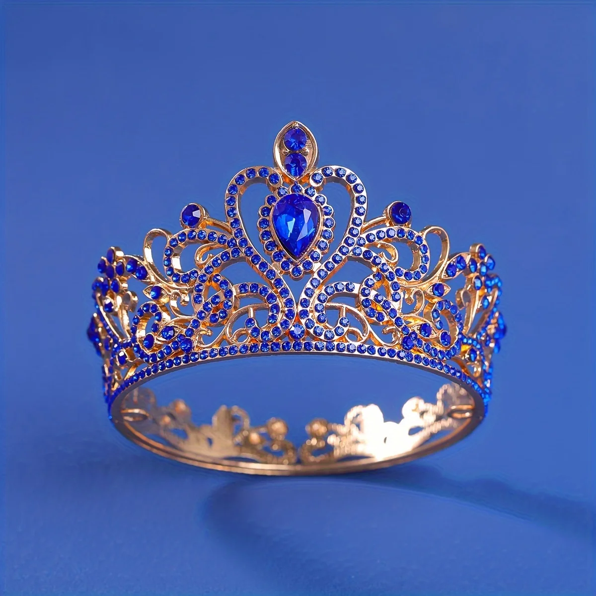 Baroque Round Diadem Royal Queen King Tiaras and Crowns Bridal Wedding Dress Crown Jewelry Accessories