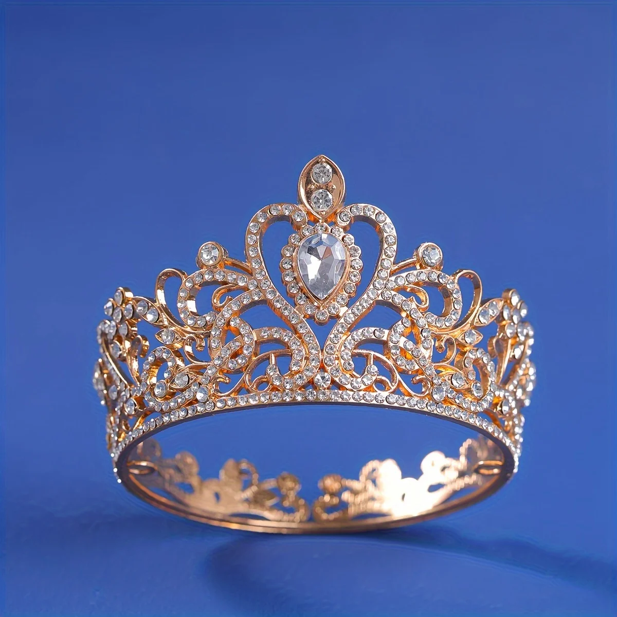 Baroque Round Diadem Royal Queen King Tiaras and Crowns Bridal Wedding Dress Crown Jewelry Accessories