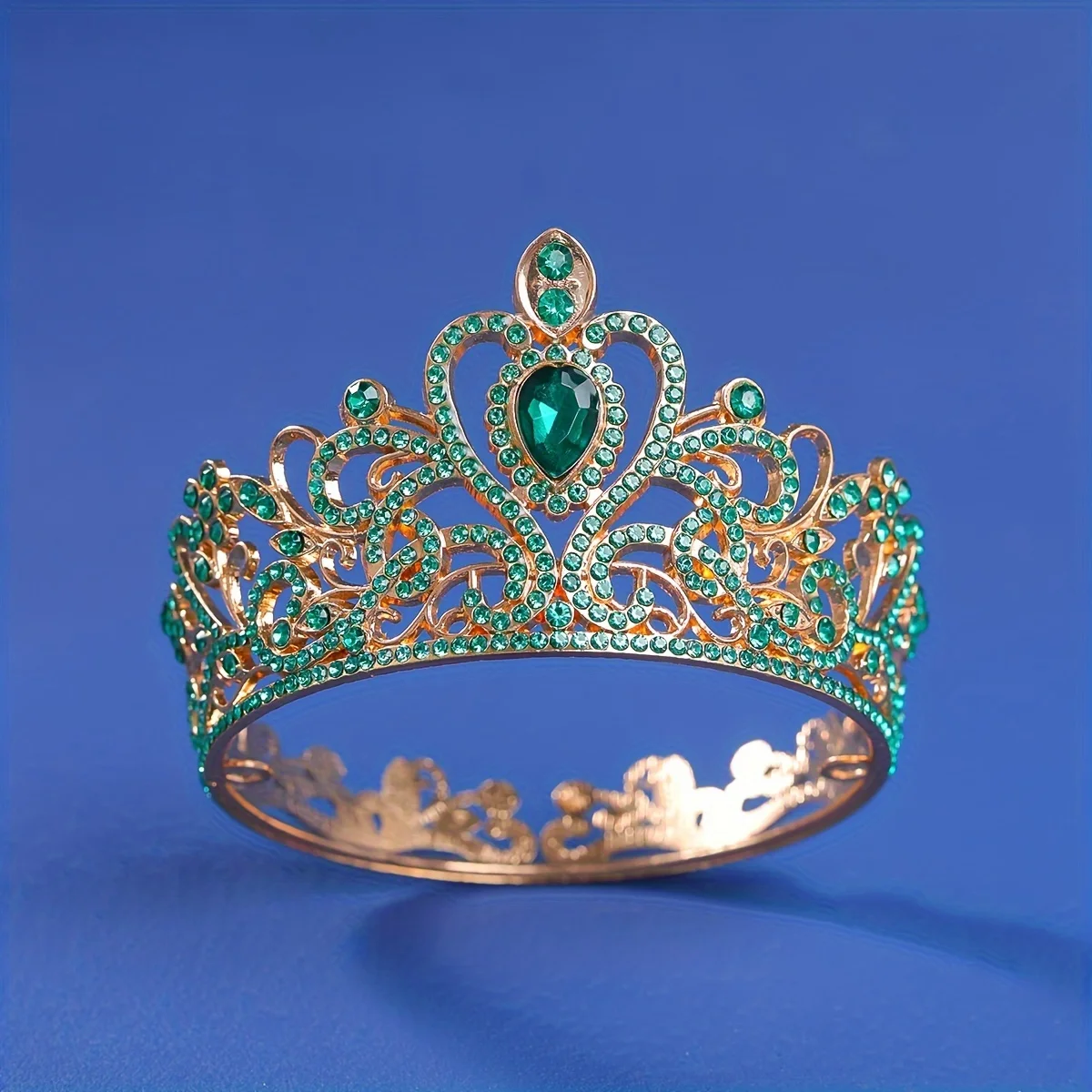 Baroque Round Diadem Royal Queen King Tiaras and Crowns Bridal Wedding Dress Crown Jewelry Accessories