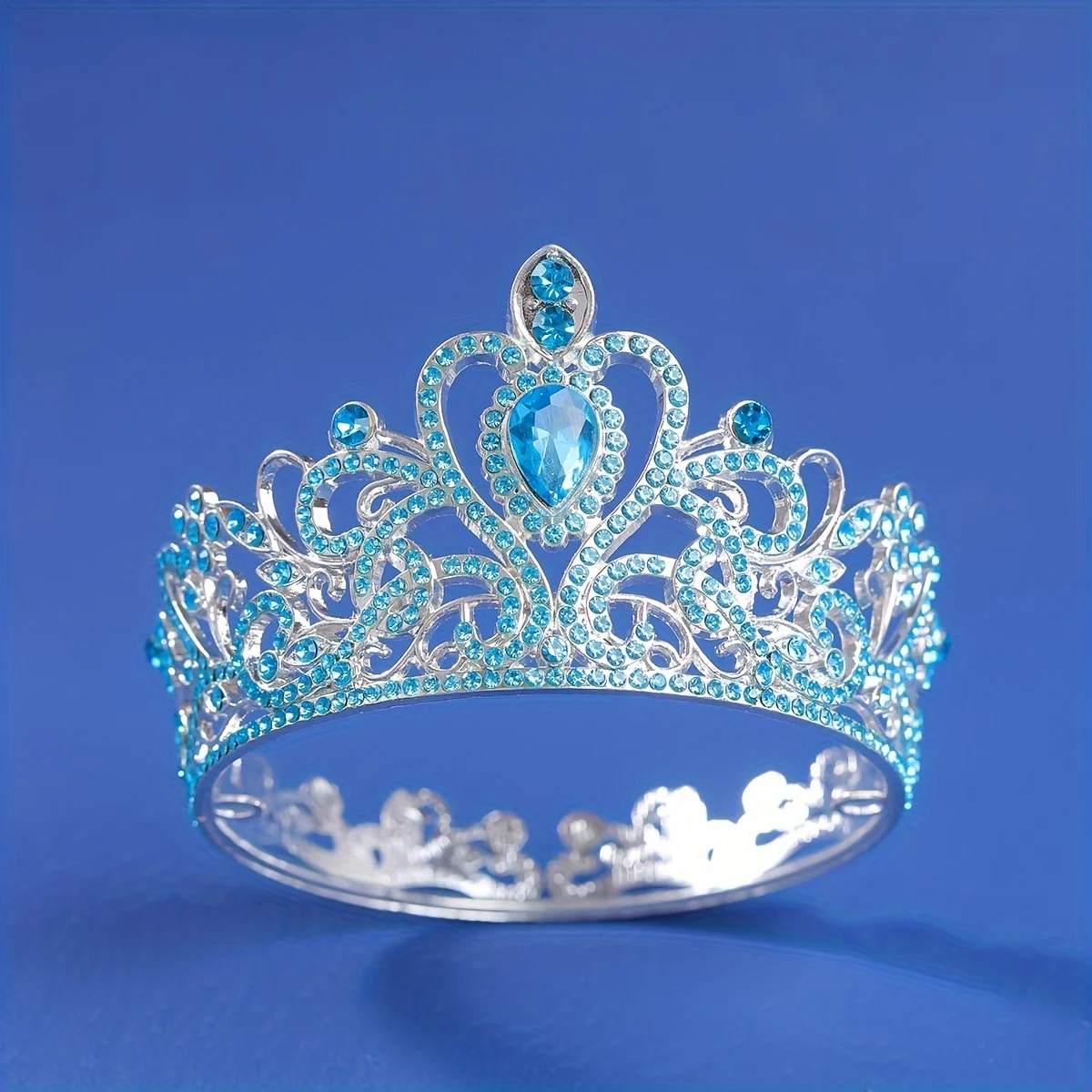 Baroque Round Diadem Royal Queen King Tiaras and Crowns Bridal Wedding Dress Crown Jewelry Accessories
