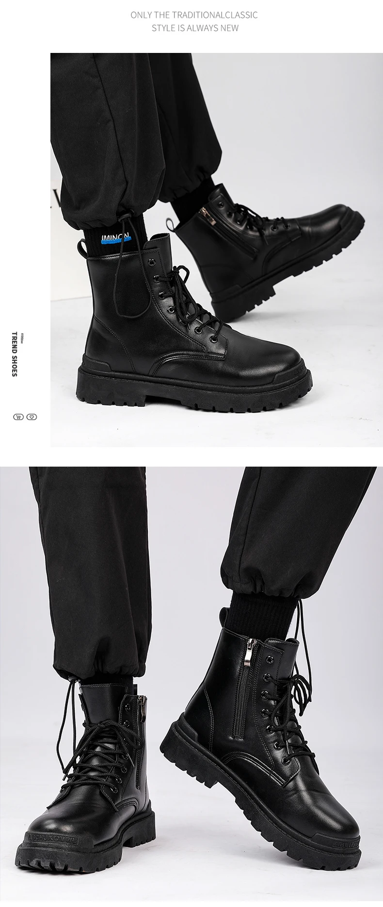 Men's Leather Boots Four Seasons Outdoor Casual Hiking Boots Retro Fashion Work Boots Thick Bottom Ankle Boots Anti-slip 2024