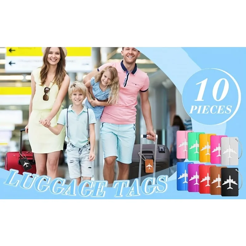 5PCS Durable Aluminum Luggage Tag Fashion Anti-theft Steel Ring Design Luggage Identification Aircraft Check-in Sling Tag