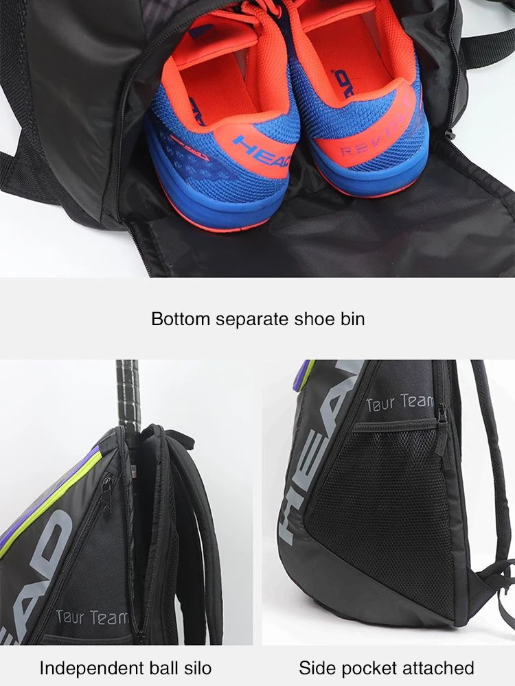 HEAD Tennis Shoulder Bag Tennis Racket Bags for Men and Women Comfortable and Fashionable Tennis Racket Bags Storage Backpack