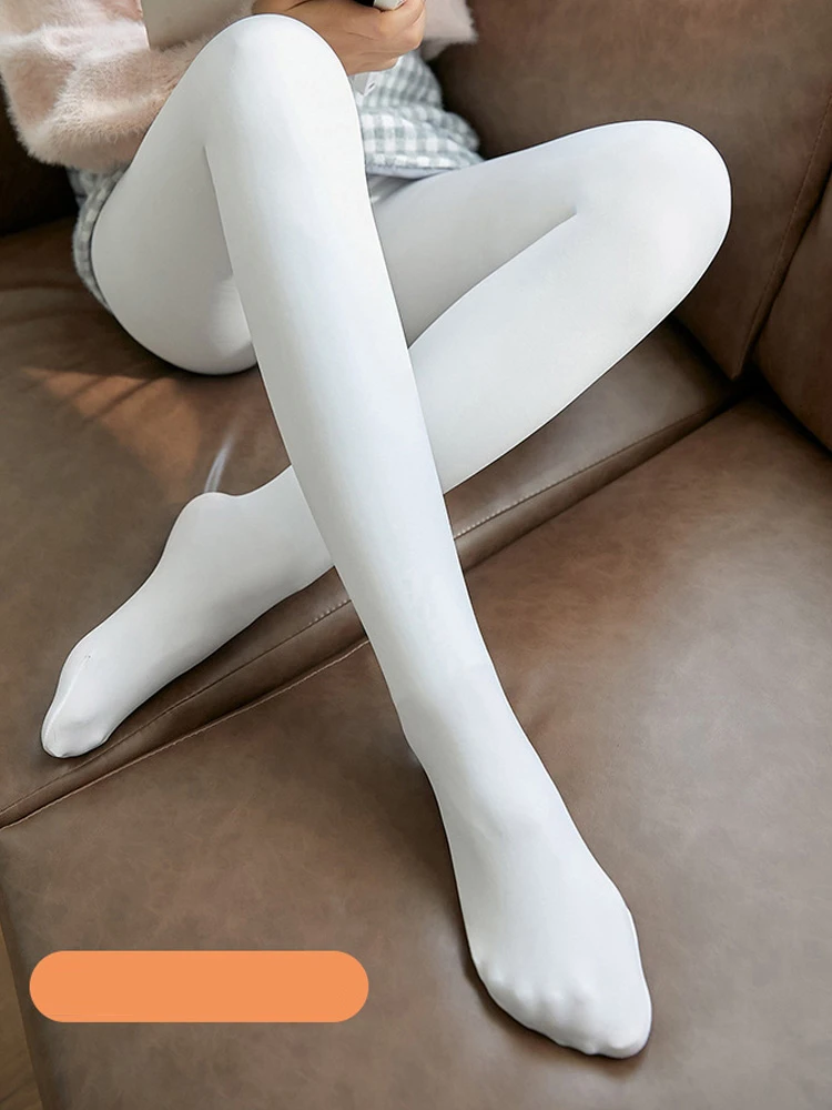 Women Winter Tights Sexy Elastic Fleece Stocking White High Waist Seamless Pantyhose Thick Velvet Thermal Solid Tight Tights