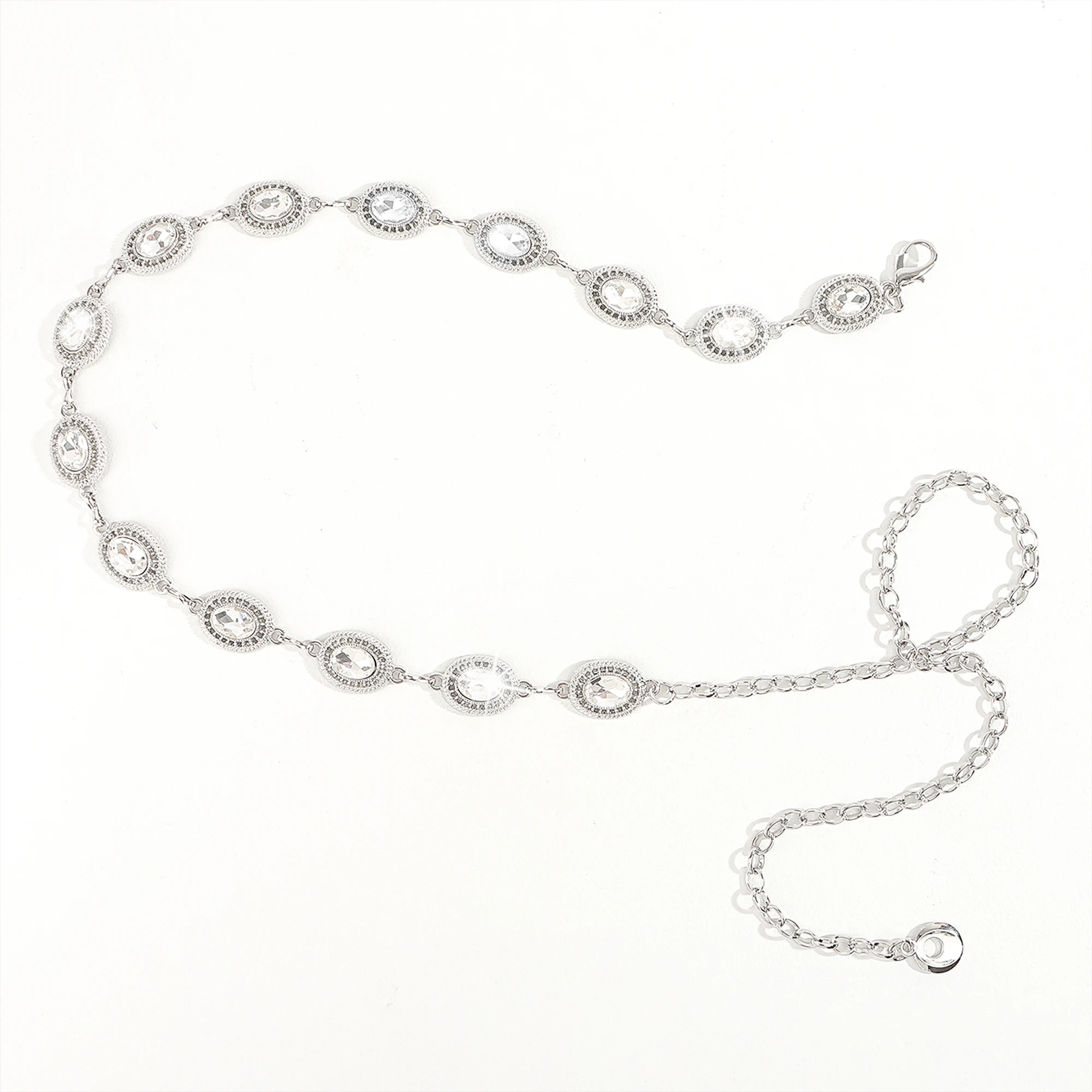 The new diamond-encrusted premium chain metal accessory goes stylish with dress pants waist chain