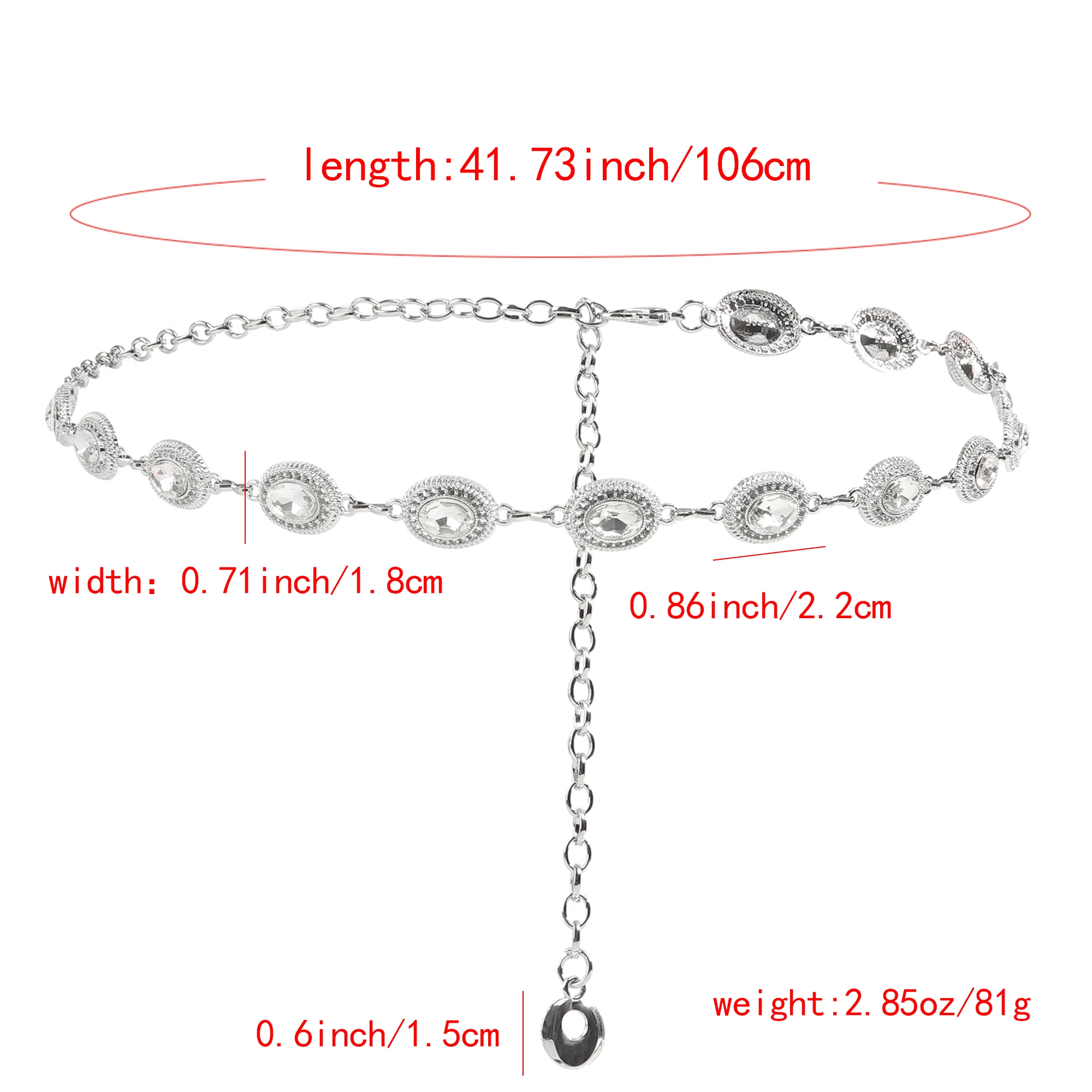 The new diamond-encrusted premium chain metal accessory goes stylish with dress pants waist chain