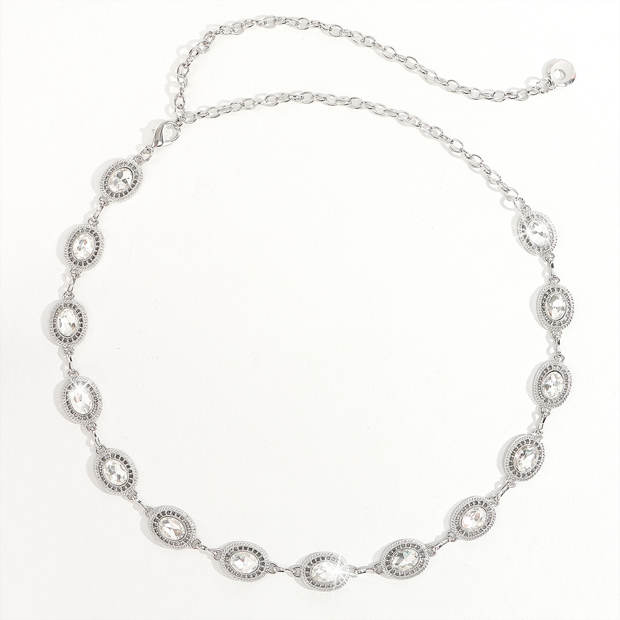 The new diamond-encrusted premium chain metal accessory goes stylish with dress pants waist chain
