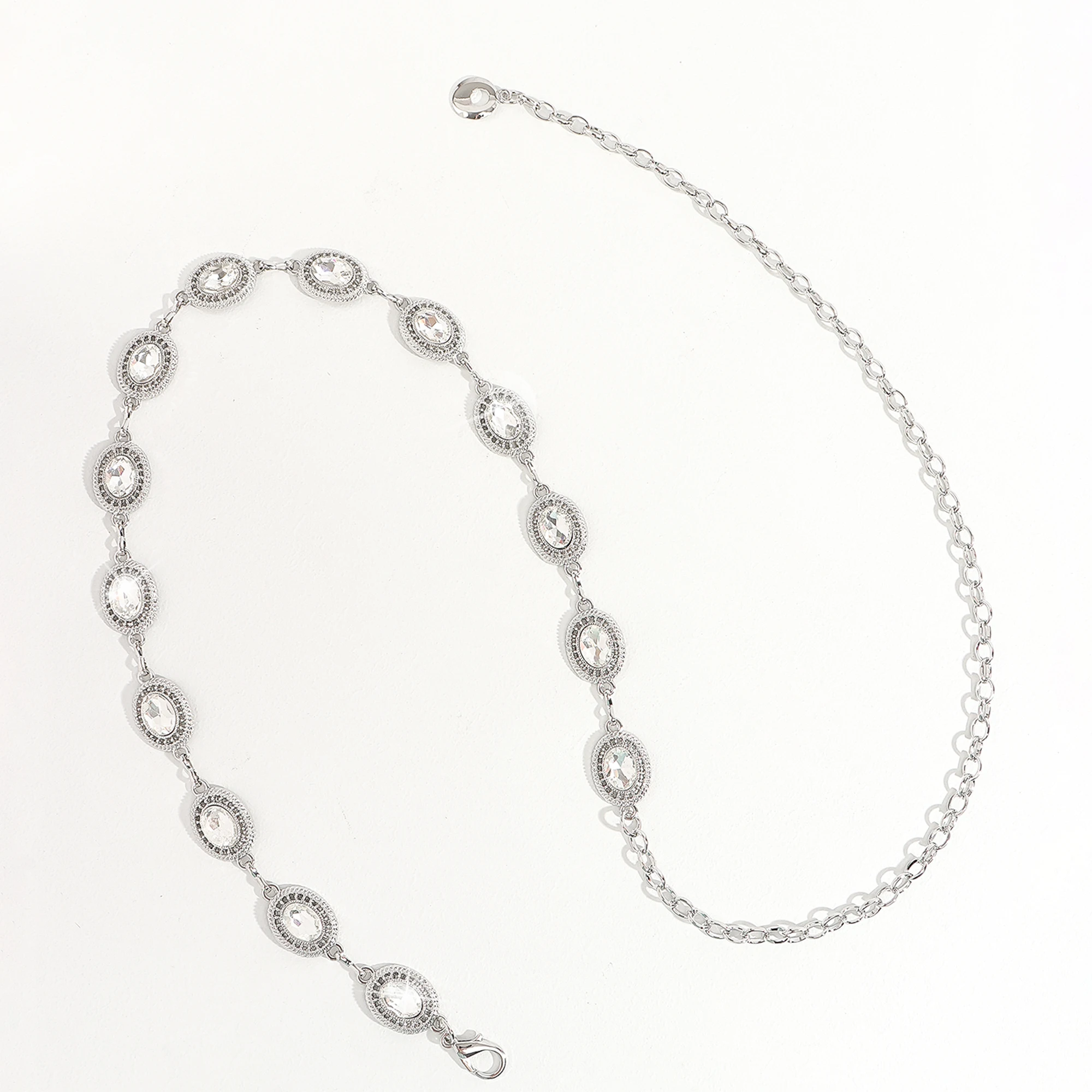 The new diamond-encrusted premium chain metal accessory goes stylish with dress pants waist chain
