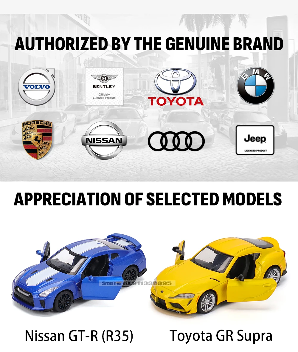 MSZ 1:32 Porsche Carrera GT 911 GT3 RS Audi BMW Nissan car mold die-casting decoration series toy tools gift Alloy manufacturing