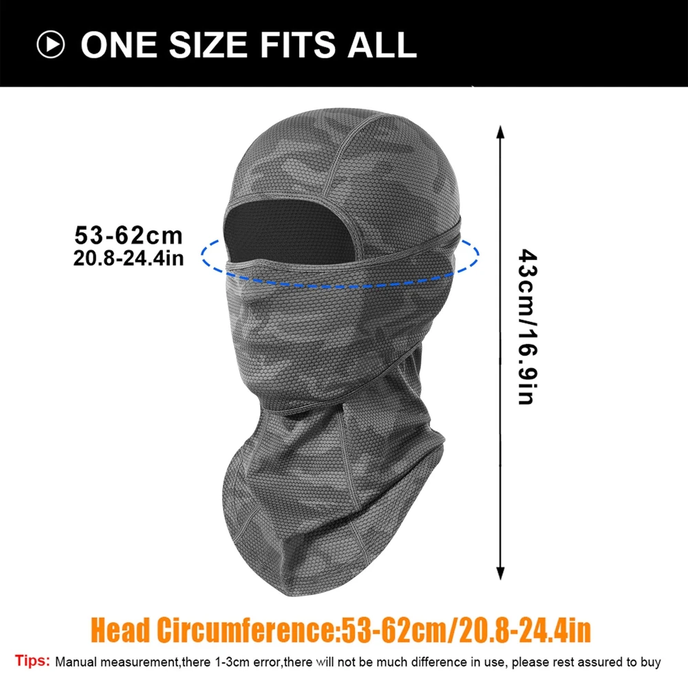 Camo Quick-drying Balaclava Sport Full Face Mask Cool Breathable Tactical Beanies Hood Cap Windproof Ski Neck Cover Helmet Liner