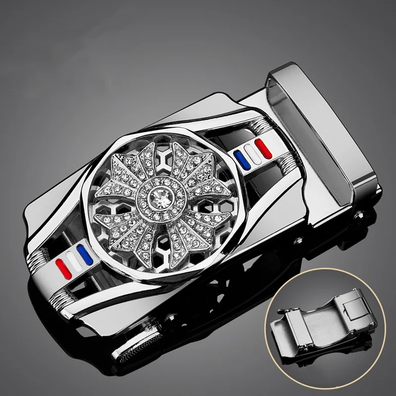 Men's Ratchet Belt Automatic Buckle, Belt Replacement Buckle, Fits Width 3.3cm-3.5cm Ratchet Belt, Alloy Automatic Belt Buckle