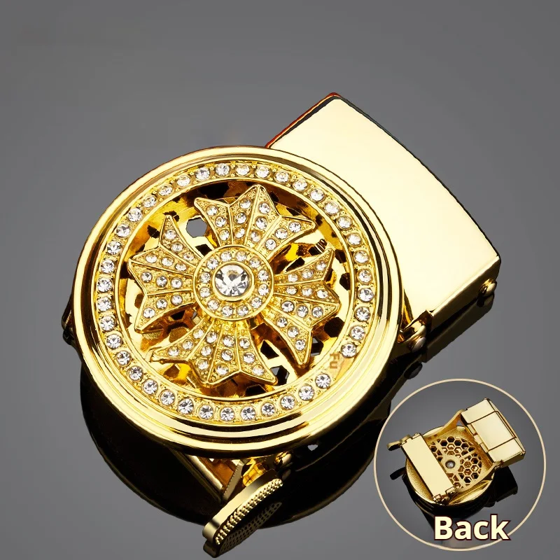 Men's Ratchet Belt Automatic Buckle, Belt Replacement Buckle, Fits Width 3.3cm-3.5cm Ratchet Belt, Alloy Automatic Belt Buckle