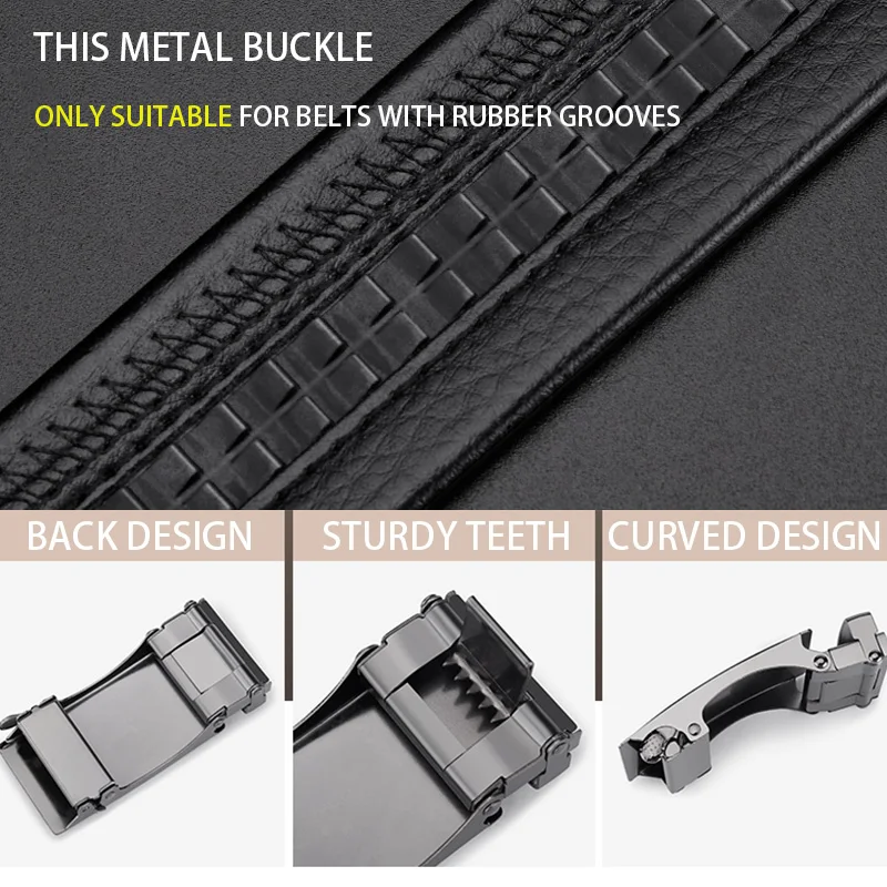 Men's Ratchet Belt Automatic Buckle, Belt Replacement Buckle, Fits Width 3.3cm-3.5cm Ratchet Belt, Alloy Automatic Belt Buckle